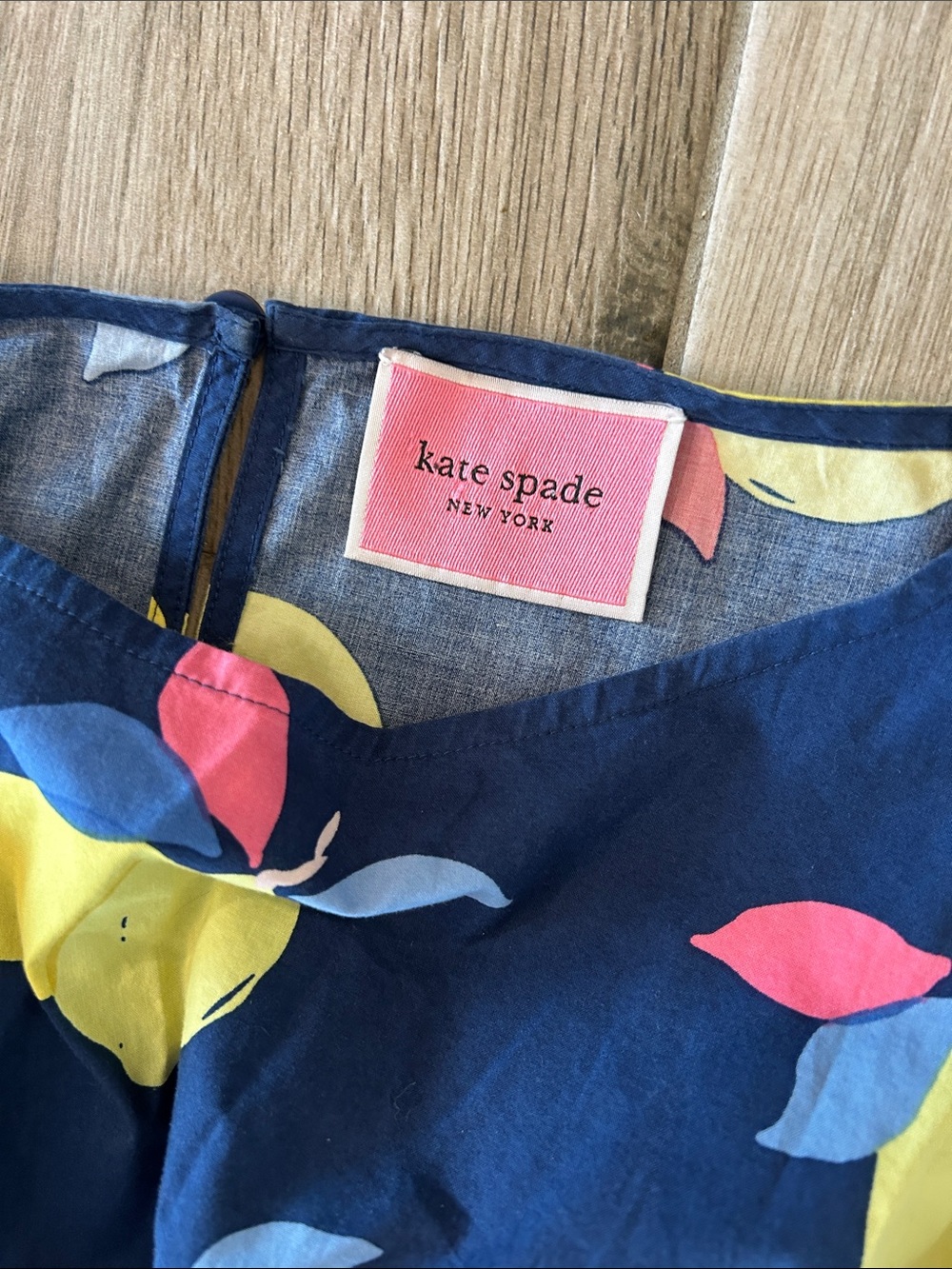 kate spade Navy Dress with Yellow Lemon Print - Picture 2 of 7